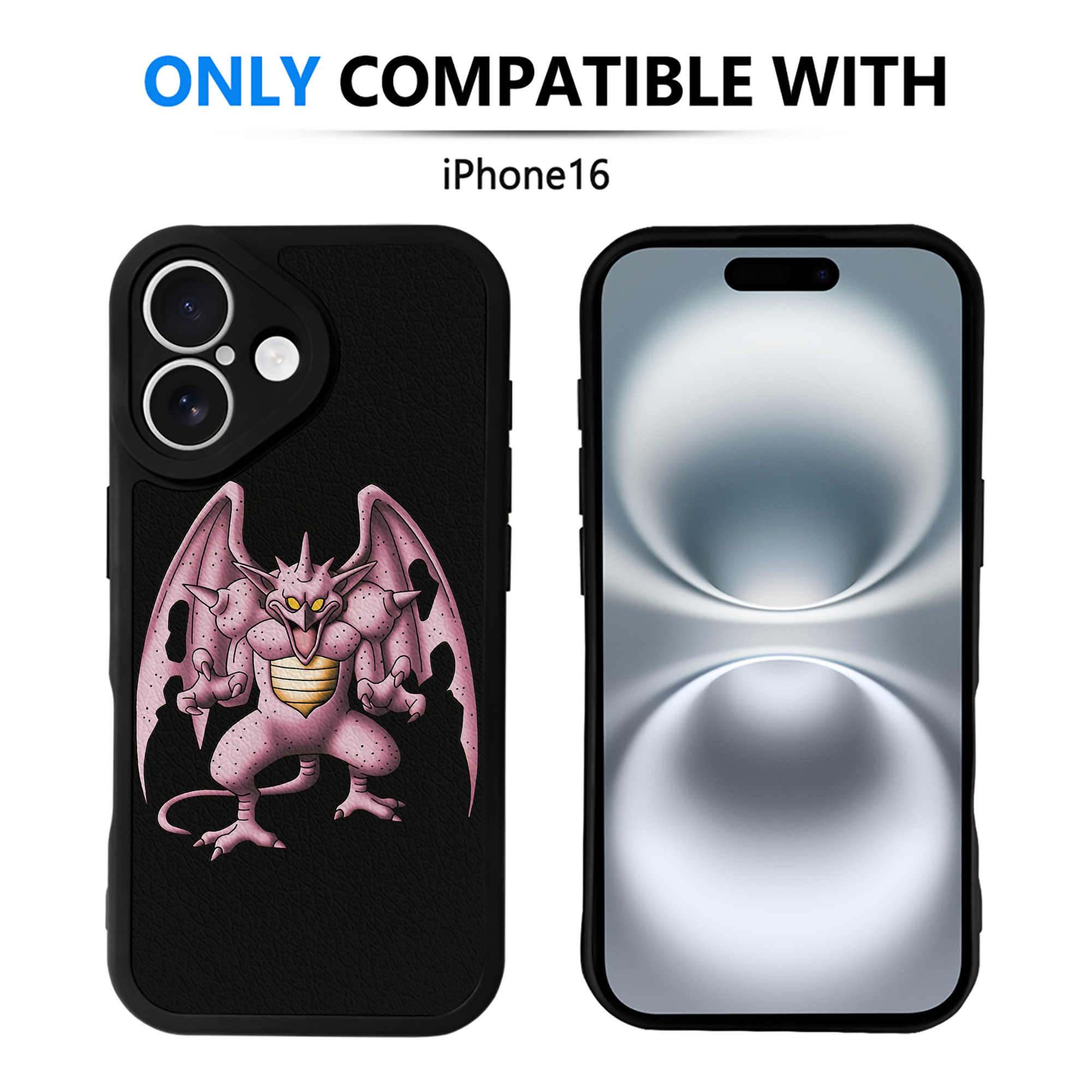 （画像用） ドラゴンクエスト Doragon Kuesuto Dragon Quest 【iPhone 16シリーズ対応】シリコンスマホケース（レザー調） 材質：シリコン